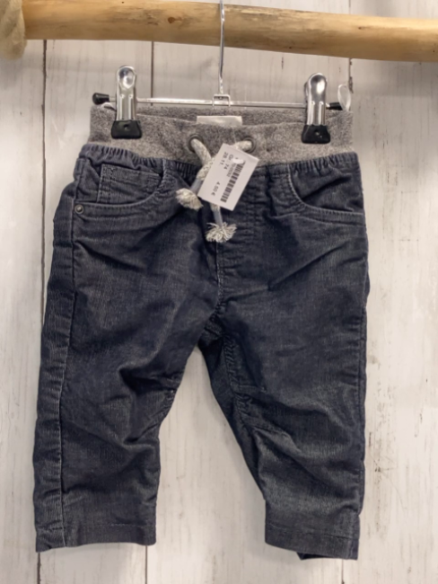   Hose  Gr. 74  grau Kord gefüttert Strickbund mit Kordel