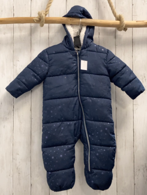 Name it  Winteroverall Gr. 74  blau Sterne weißes Teddyfutter 