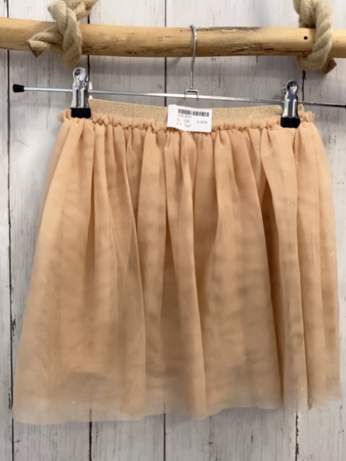   Rock Gr. 122  golden Tüll mit Glitzerpunkten 