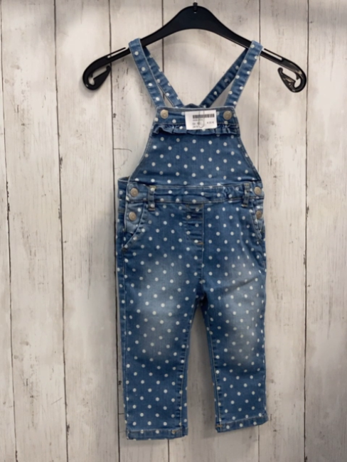   Latzhose Gr. 80  blau Jeans weiße Punkte 