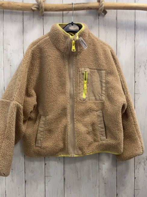 zara Teddyjacke Gr. 152  beige gelber Bund + Reißverschluss