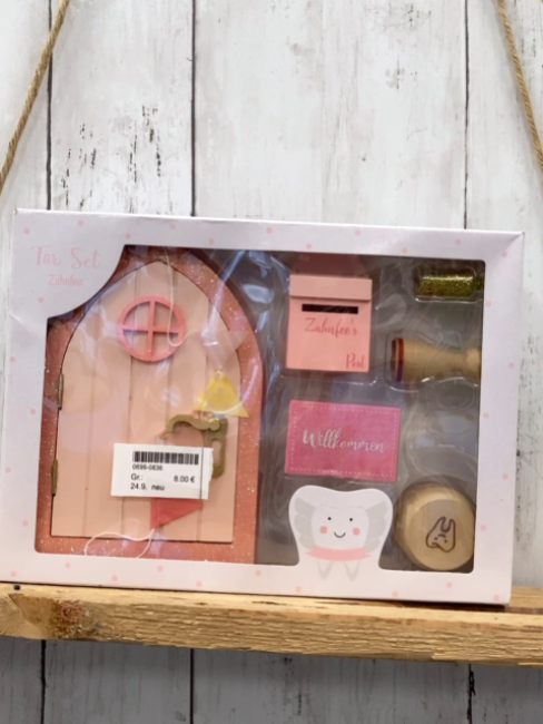 neu Holzspielzeug Zahnfee Tür Set rosa NP 12,99 €