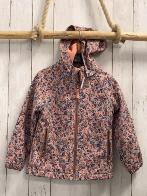 name it Softshelljacke Gr. 110  beige blau rost Blumen