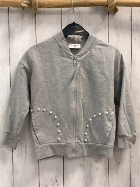Monnalisa  Sweatjacke  Gr. 104  grau weiße Perlen