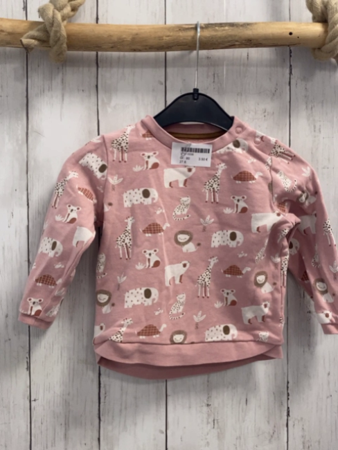   Pullover  Gr. 80  rosa Afrikatiere 