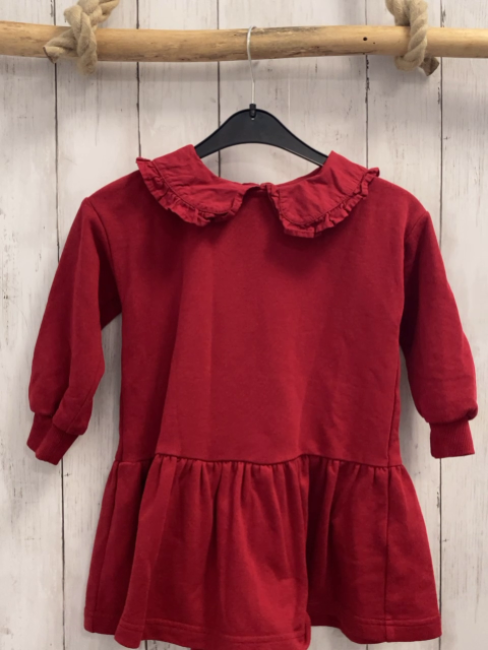 H&M Kleid  Gr. 104  rot Kragen mit Rüschenbund 