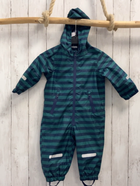   Regenoverall Gr. 74  blau grüne Streifen 