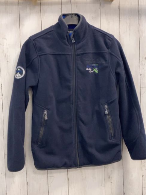 Peak Mountain  Fleecejacke  Gr. 152  dunkelblau grauer Bund Schift 