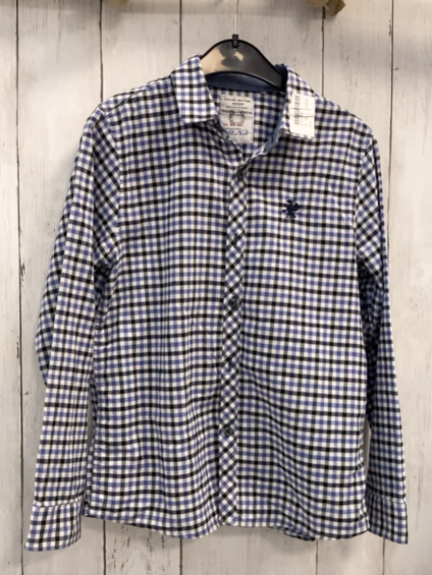  Hemd Gr. 122  blau schwarz weiß kariert