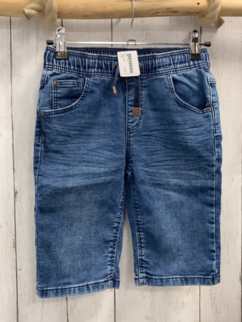   Shorts  Gr. 128  blau Jeans Gummizugbund mit Kordel 