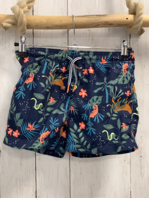   Badeshorts  Gr. 110  blau Wilde Tiere Blätter 