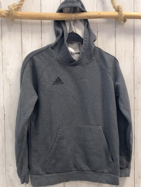 Adidas  Pullover  Gr. 158  grau Kapuze Bauchtasche 
