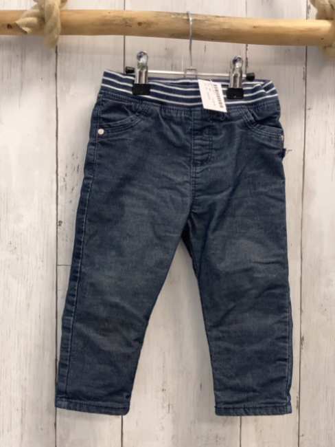 Obaibi Hose Gr. 80  blau meliert gestreifter Bund gefüttert