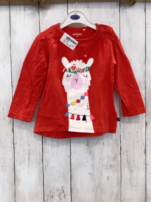 Staccato  Langarmshirt  Gr. 80  rot Lama Blumen + Lichterktte 