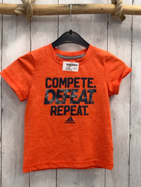 Adidas  Sportshirt  Gr. 92  orange graue Schrift 