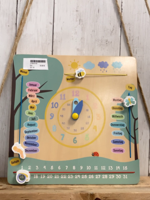  Holzspielzeug  Scheibe mit Jahreskalender 