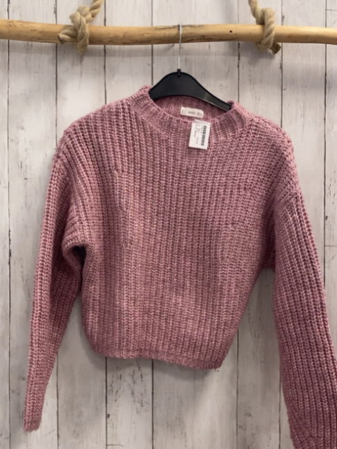 Mango  Pullover  Gr. 152  rosa Rippen Strick 