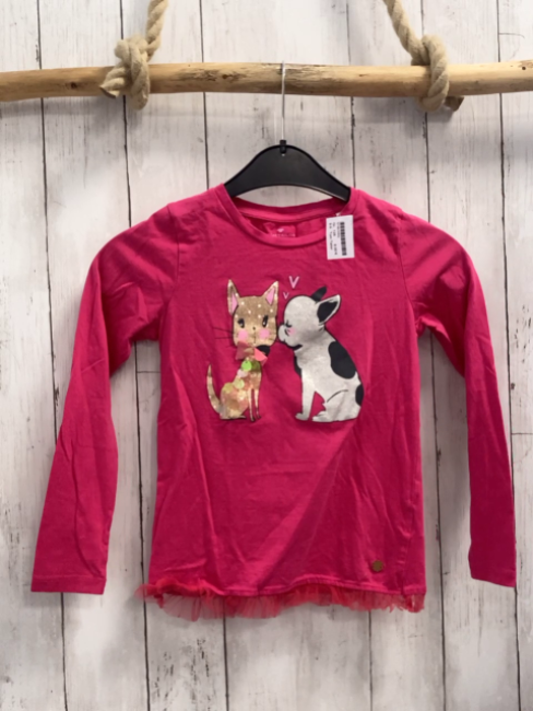 Tom Tailor  Langarmshirt  Gr. 128  pink 2 Glitzerhunde 