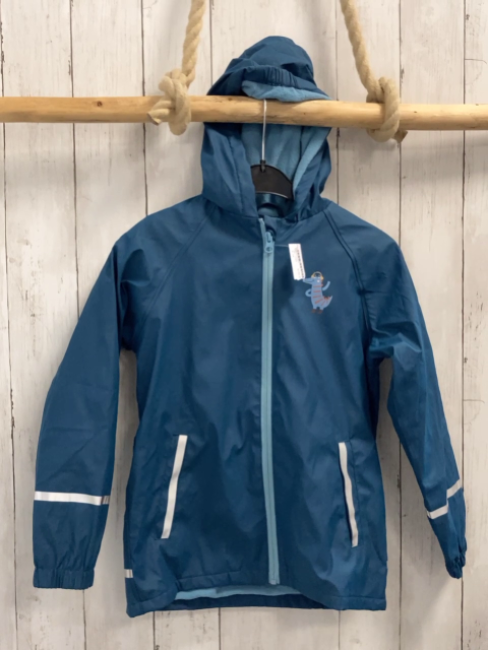   Regenjacke  Gr. 122  petrol mint Reißverschlüsse + Fleecefutter 