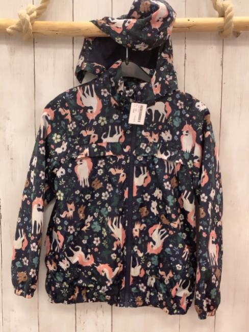 H&M  Jacke  Gr. 128  blau Blumen 