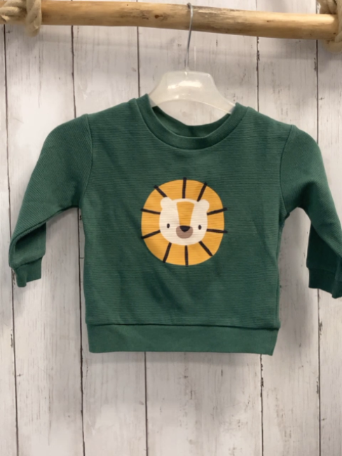 Mini Threads  Pullover  Gr. 86  kiwi Rippen Löwenkopf 