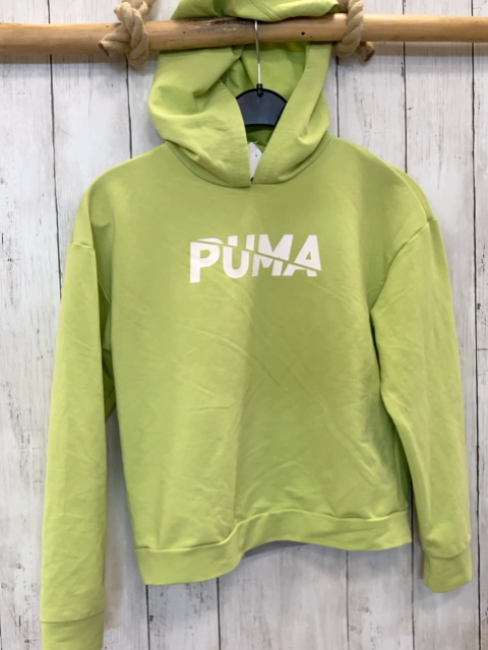 Puma  Pullover  Gr. 158  hellgrün Kapuze weiße Schrift 