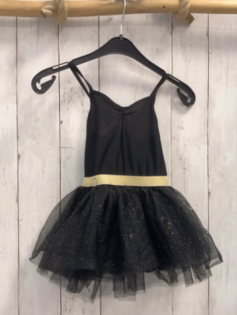 H&M  Kleid  Gr. 98  schwarz Tüllrock mit Glitzerpunkten Bodytunterteil 