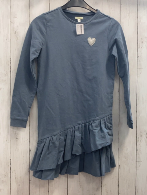 Vertbaudet  Kleid  Gr. 146/152  eisblau silber Glitzerherz