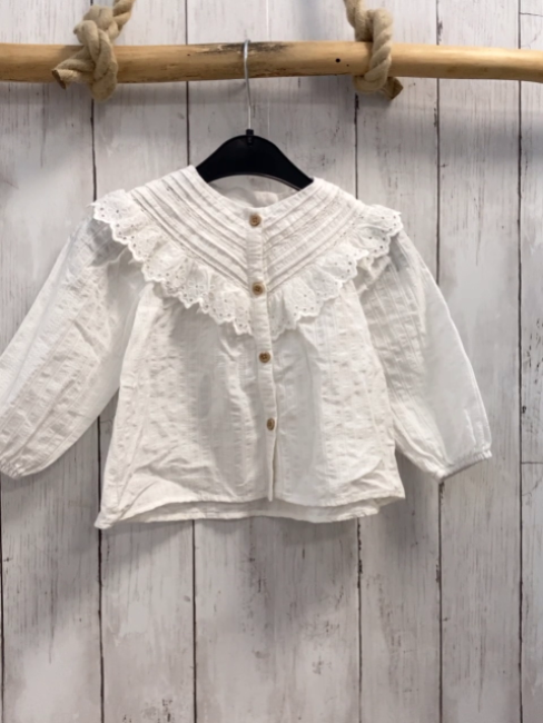 Zara  Bluse  Gr. 86  weiß Lochstickerei 