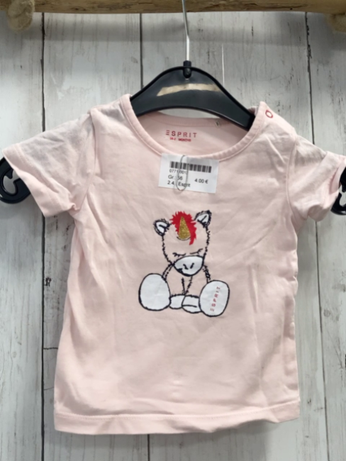 Esprit  T-Shirt  Gr. 56  rosa Esel mit goldenem Horn 