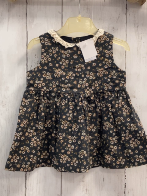 Wheat  Kleid  Gr. 68  braun beige hellbraune Blumen beige Kragen 