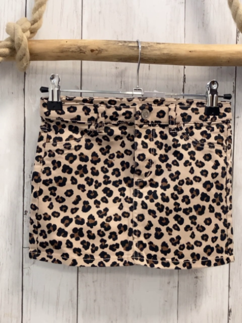 H&M Rock Gr. 110  beige schwarz braun Leoprint