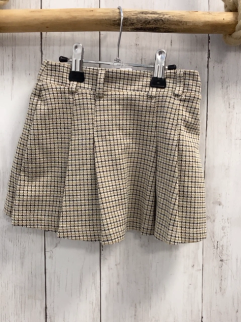 Zara  Shortsrock  Gr. 116  beige ocker schwarz kariert 