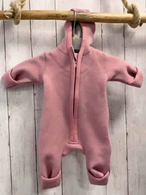 Ehrenkind  Walkoverall  Gr. 50/56  rosa  Kapuze 100 % Schurwolle 