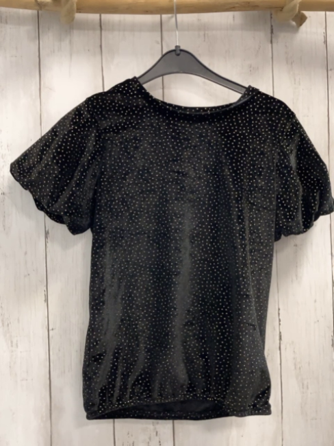   T-Shirt Gr. 134  schwraz Nicky goldene Glitzerpunkte 