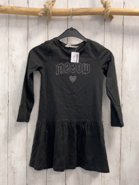 H&M  Kleid  Gr. 110  schwarz Herz silber Glitzerschrift