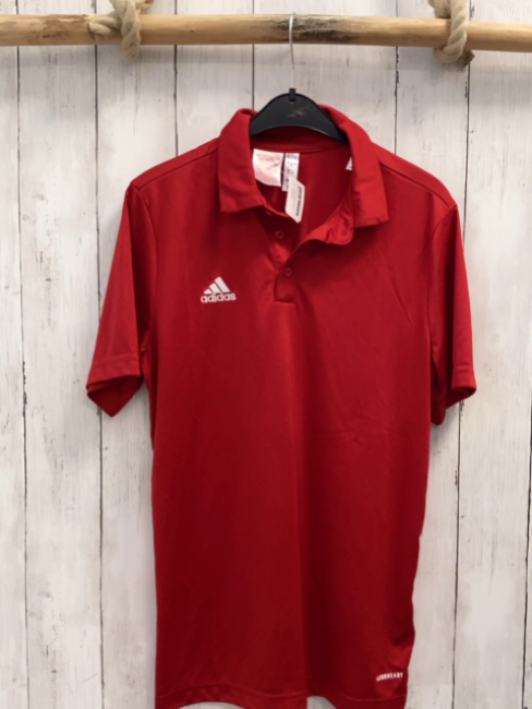 Adidas  Sportshirt Gr. 158/164  rot Polokragen Knopfleiste 