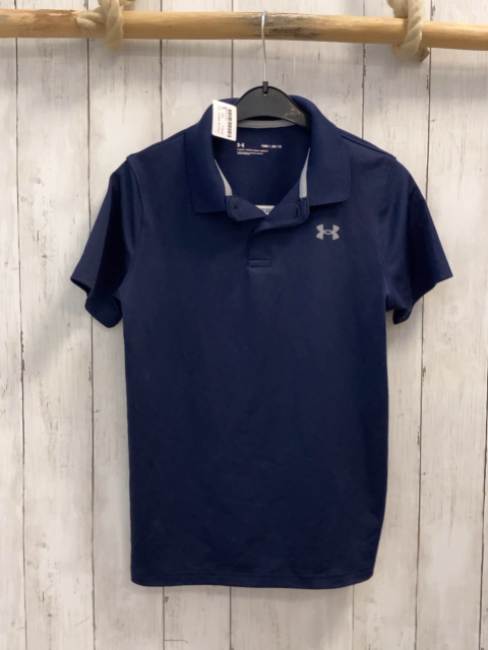 Under Armour  Sportshirt Gr. 140  blau Polokragen Knopfleiste 