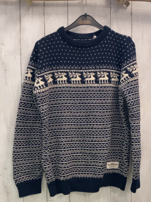 Band of Rascals Pullover Gr. 164  blau weiß gemustert Strick