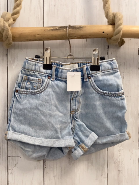Zara  Shorts  Gr. 98  blau Jeans Umschlag Bund verstellbar 