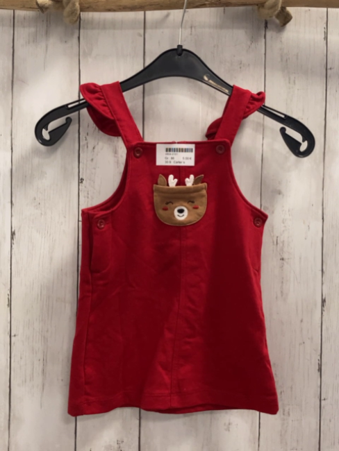Carter´s  Trägerrock  Gr. 86  rot Tasche mit Rehkopf 