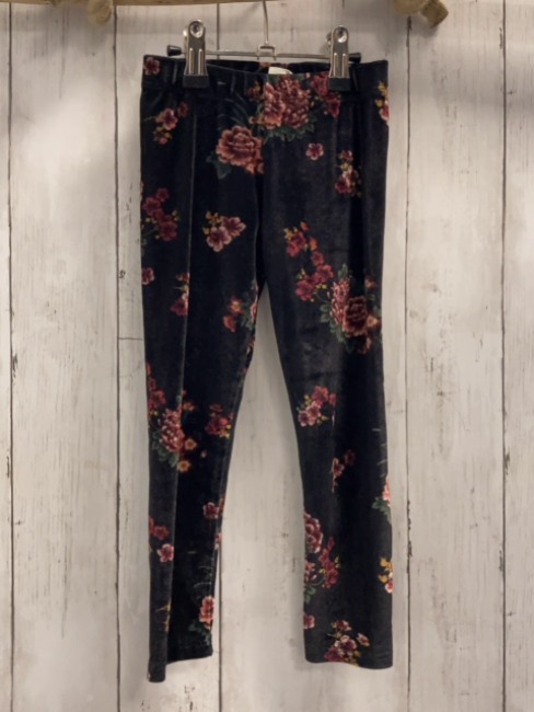 Zara  Leggings  Gr. 110  schwarz Samt Blumen 