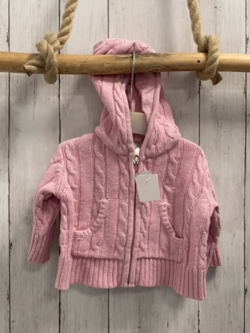GAP  Strickjacke  Gr. 68  rosa Strick Zöpfe Kapuze 