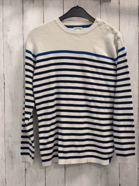 Vertbaudet  Pullover  Gr. 158/164  weiß blau schwarze Streifen Strick 