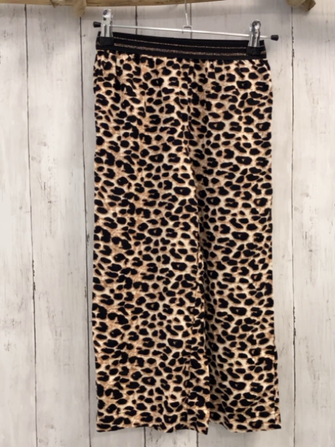 name it Hose Gr. 116  beige schwarz Leoprint Glitzerstreifen