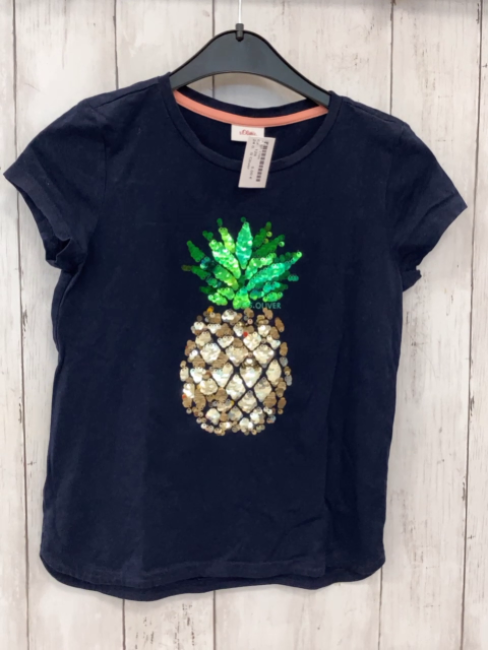 S´Oliver T-Shirt Gr. 128  blau Pailettenananas