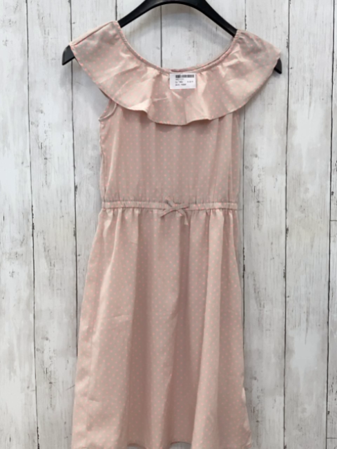 H&M Kleid Gr. 140  grau pink Punkte