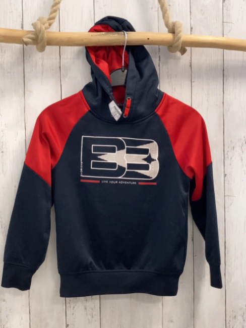 Bad Boys  Pullover  Gr. 134/140  blau rote Schultern Kpauze weißer Driucl