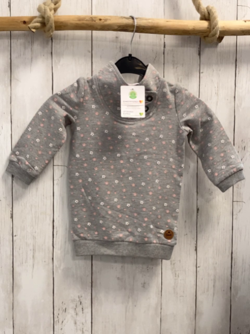 neu  Kleid  Gr. 74  grau weiß rosa Blumen