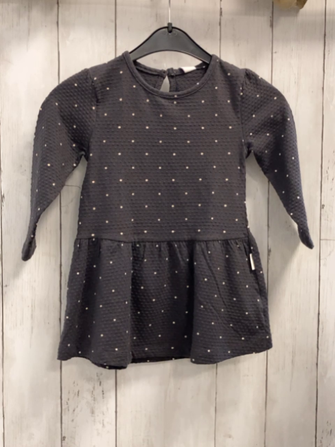 neu  Kleid  Gr. 92  grau Struktur weiße Punkte 